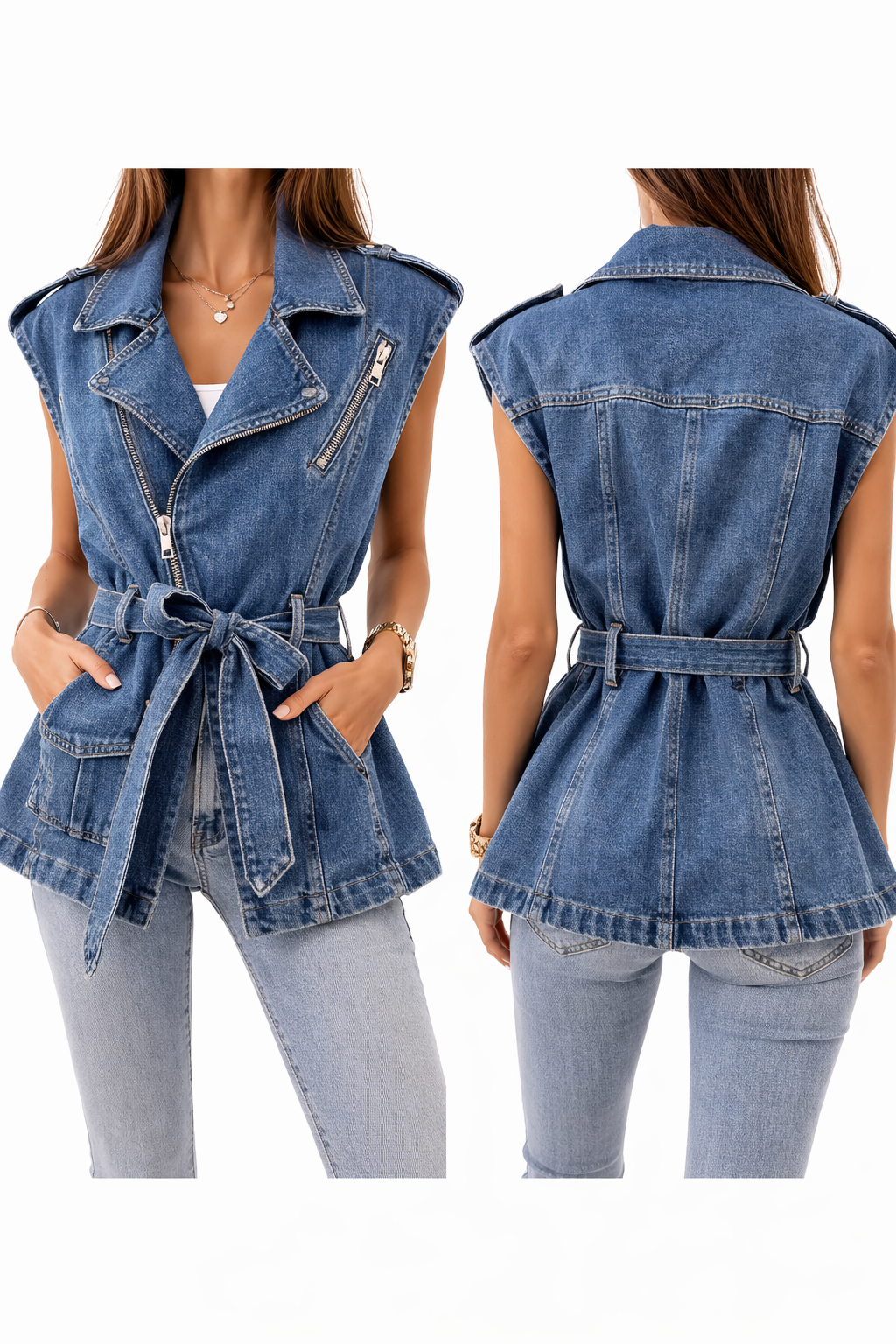 Chiodo Gilet Denim