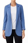 Blazer blu fantasia senza bottone