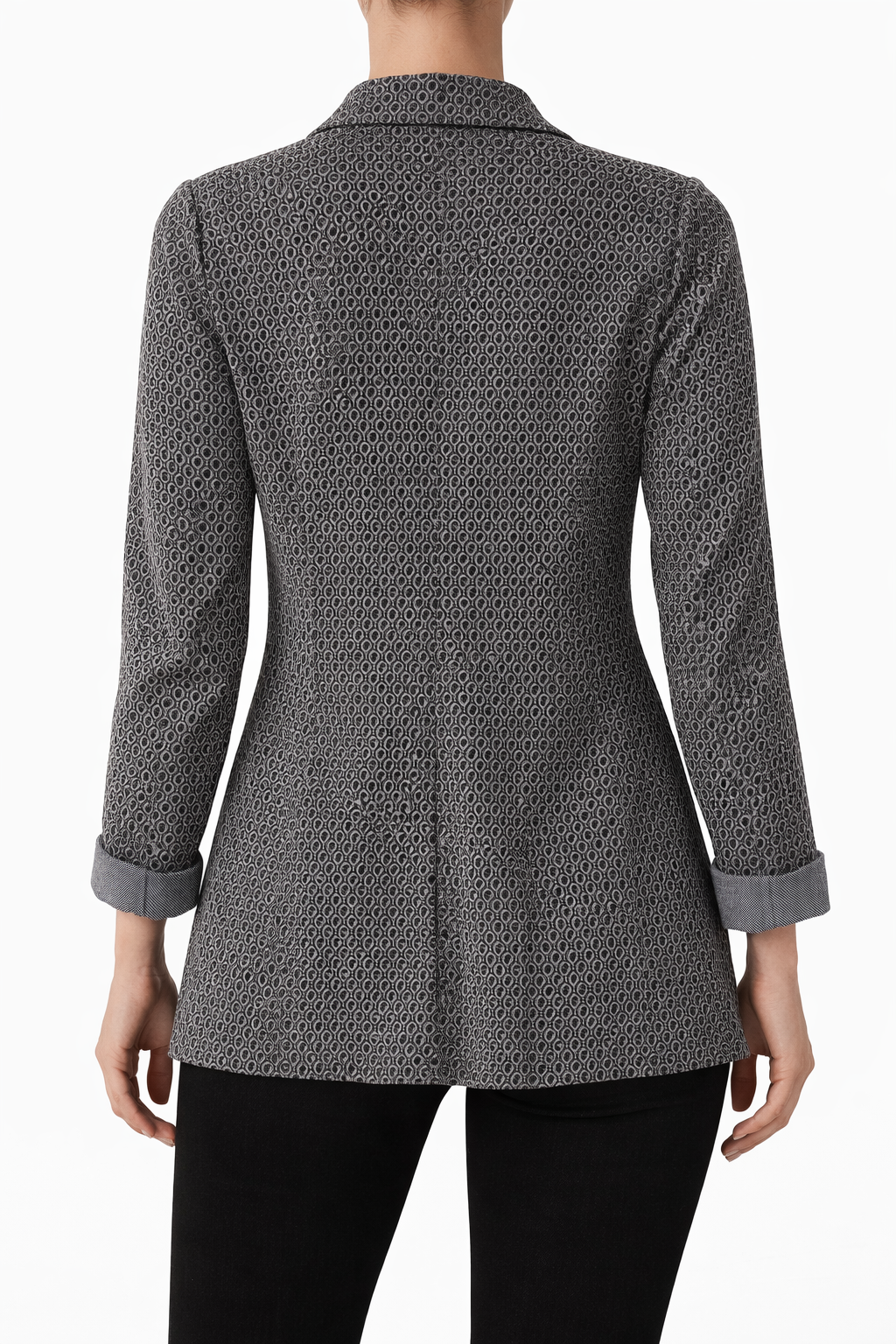 Blazer grigio fantasia senza bottone