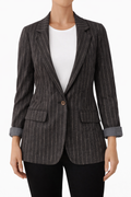Blazer Donna Gessato con Bottone Elegante