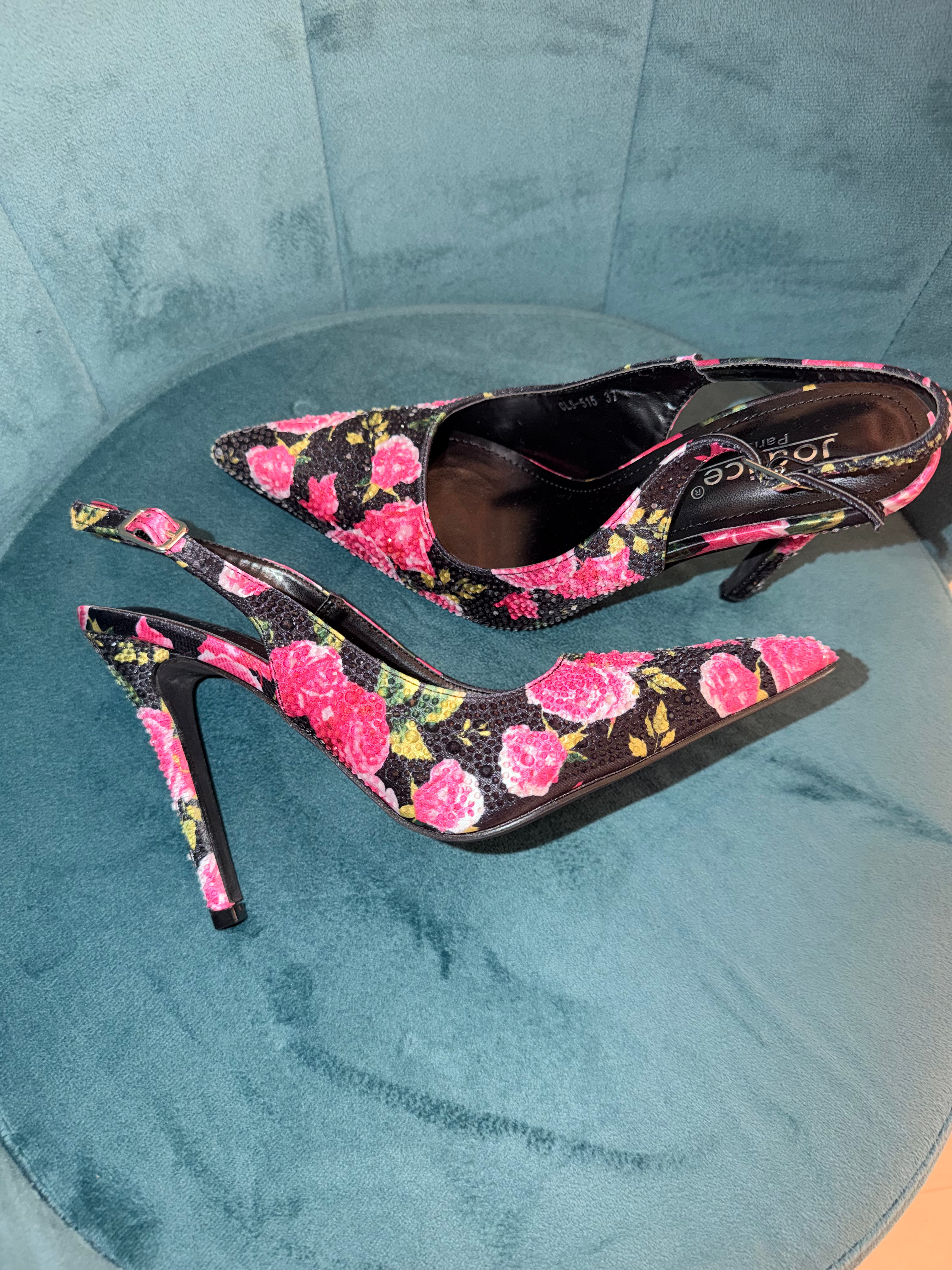 Décolleté Floreali Glitterate con Tacco a Spillo – Eleganza Audace