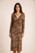 Abito midi aderente stampa animalier – RINASCIMENTO