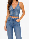 Top Denim Lace Blue