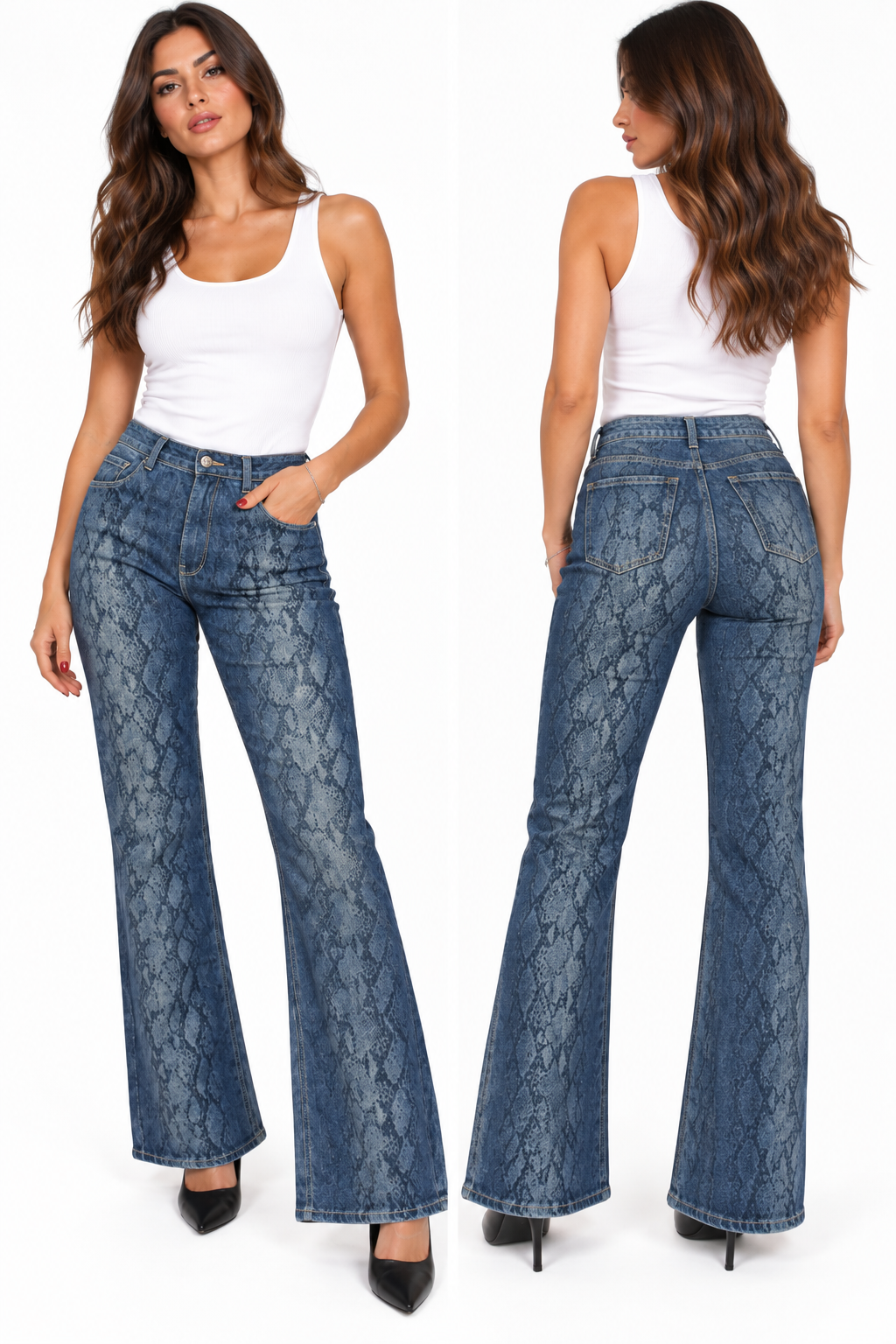 Jeans stampa pitone