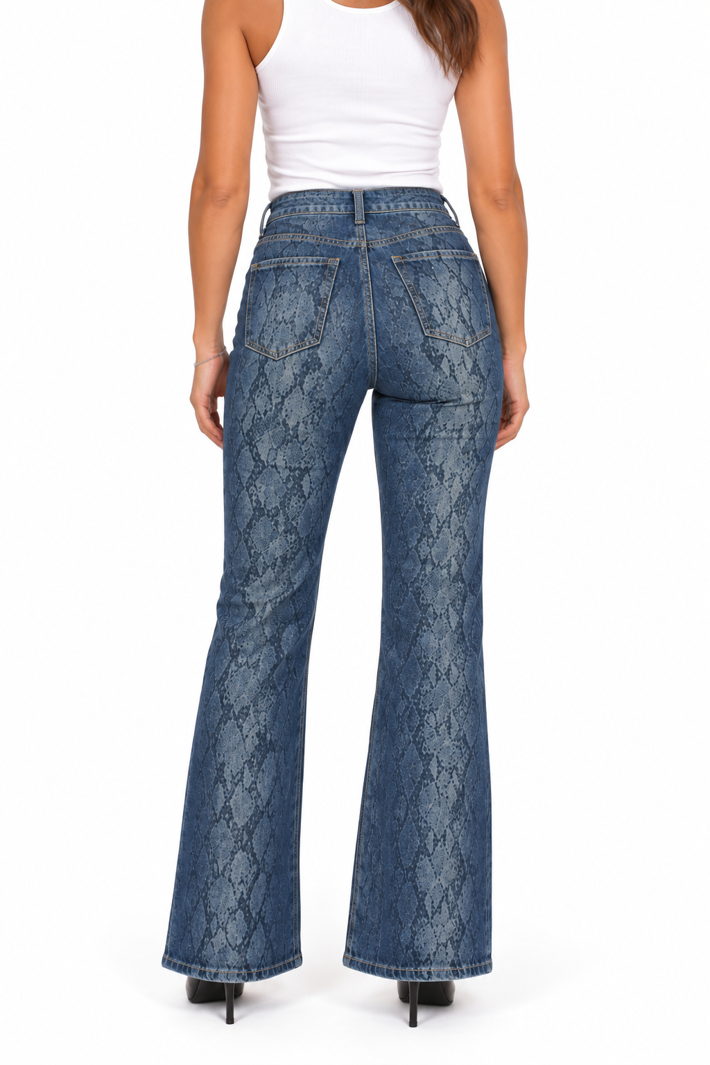 Jeans stampa pitone