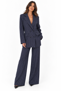 Completo Tailleur Gessato Oversize – Blazer Doppiopetto e Pantalone Palazzo