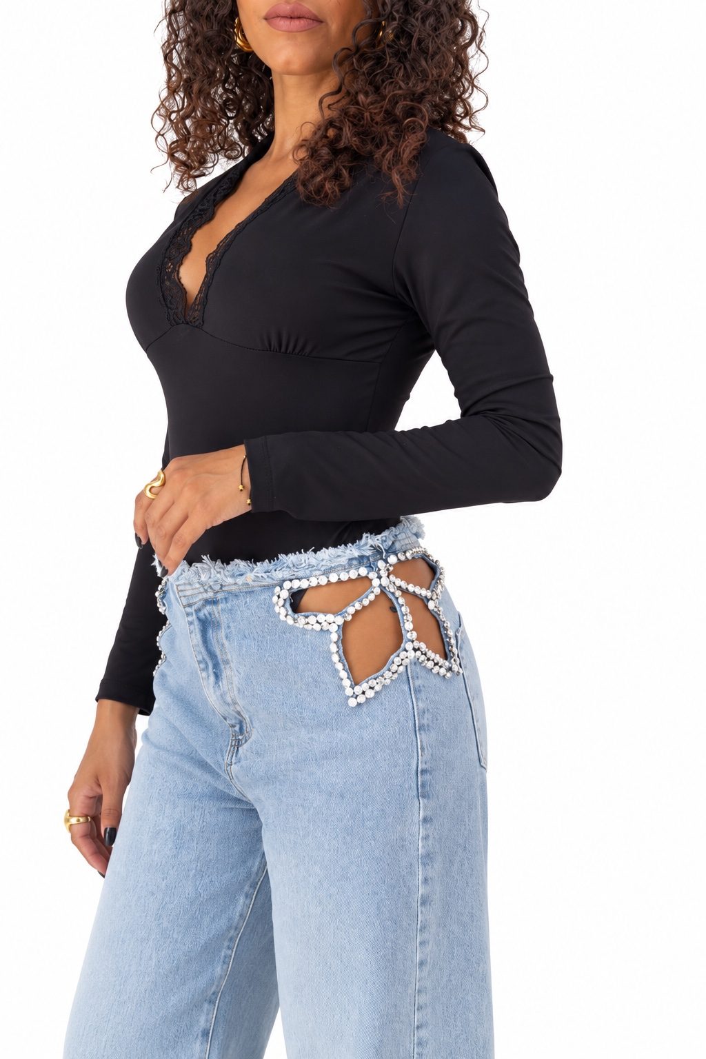 Jeans Crystal Bow