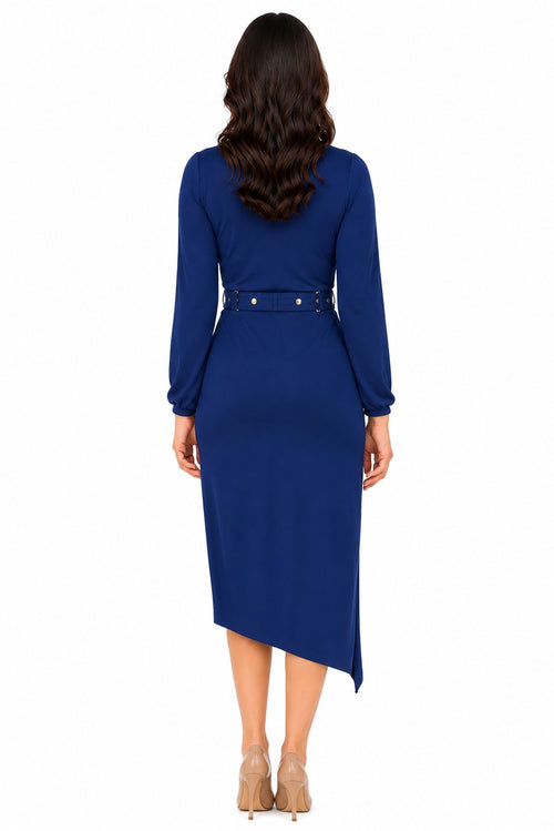 Abito Euforia Midi Blu con Cintura