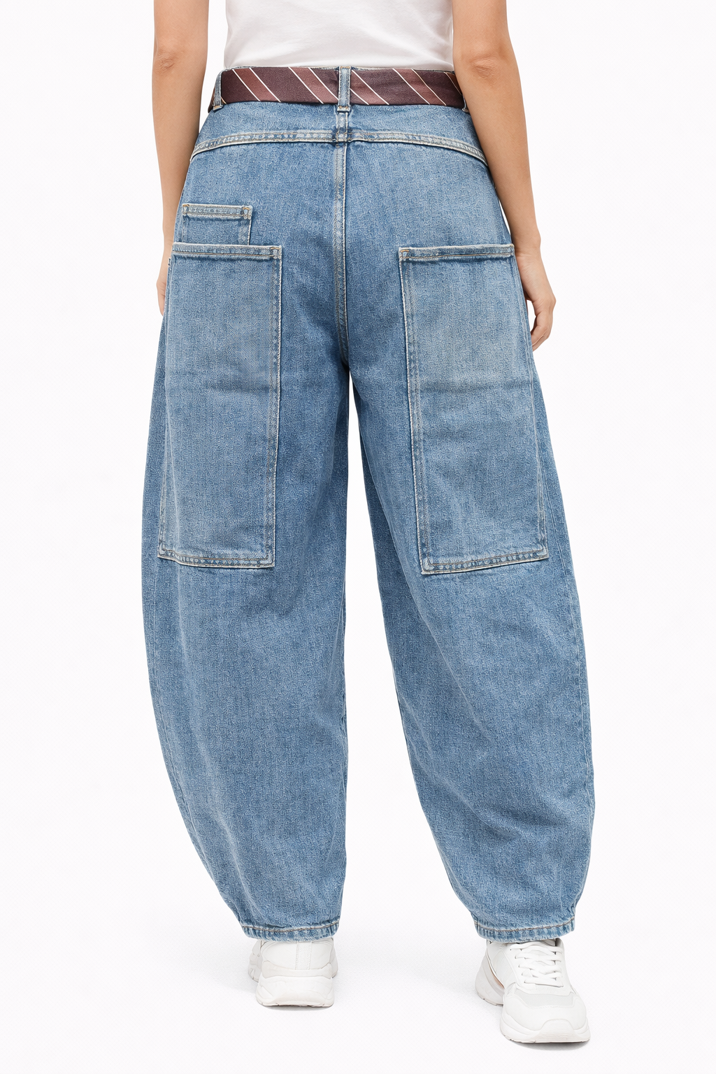 Jeans Balloon “Harper” con Cintura Cravatta